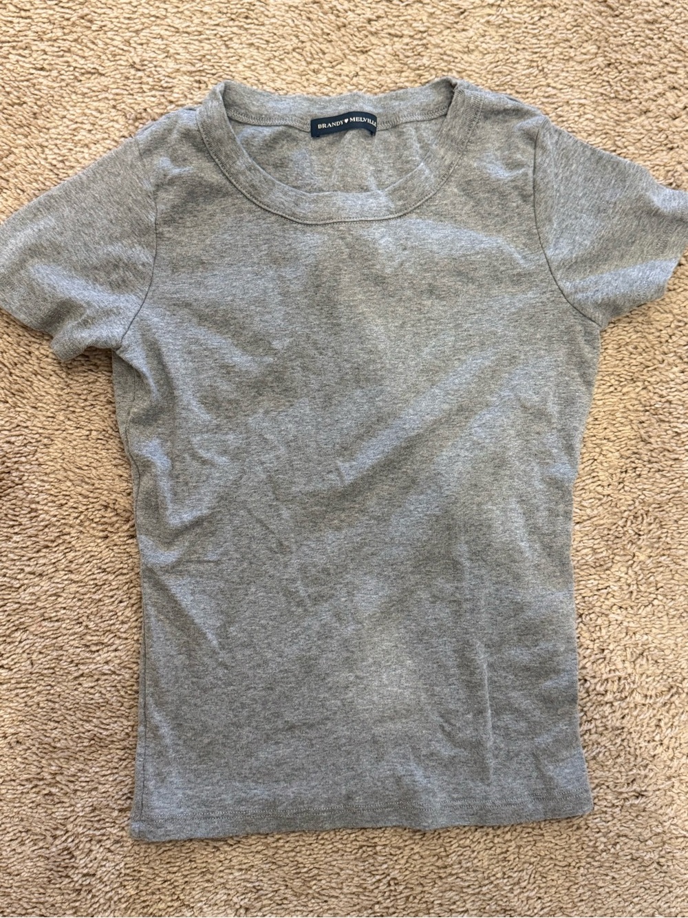 Brandy Melville Heather Gray Short Sleeve Crew Tee